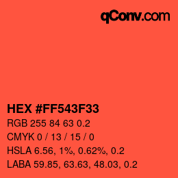 Código de color: HEX #FF543F32 | qconv.com