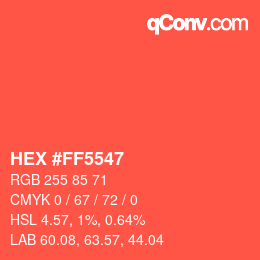 Color code: HEX #FF5547 | qconv.com