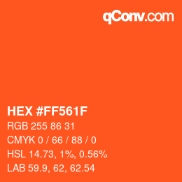 Color code: HEX #FF561F | qconv.com