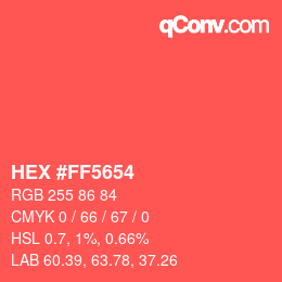 Color code: HEX #FF5654 | qconv.com