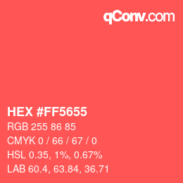 Color code: HEX #FF5655 | qconv.com