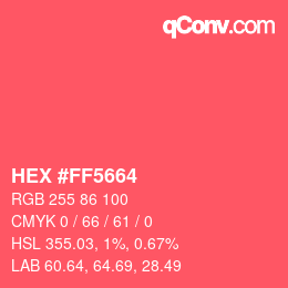 Color code: HEX #FF5664 | qconv.com