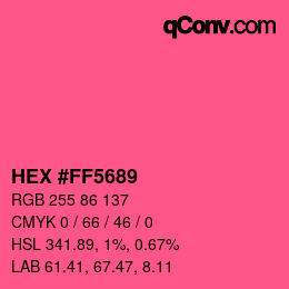 Color code: HEX #FF5689 | qconv.com