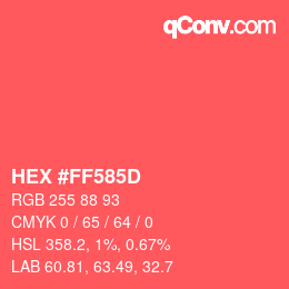 Color code: HEX #FF585D | qconv.com