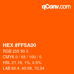 Color code: HEX #FF5A00 | qconv.com