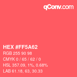 Color code: HEX #FF5A62 | qconv.com