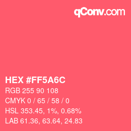 Color code: HEX #FF5A6C | qconv.com