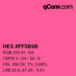 颜色代码: HEX #FF5B9B | qconv.com