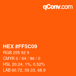 Color code: HEX #FF5C09 | qconv.com