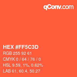 Farbcode: HEX #FF5C3D | qconv.com