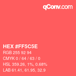 Código de color: HEX #FF5C5E | qconv.com