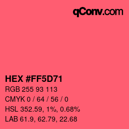 Color code: HEX #FF5D71 | qconv.com