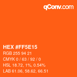 Color code: HEX #FF5E15 | qconv.com