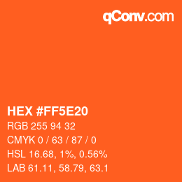 Color code: HEX #FF5E20 | qconv.com