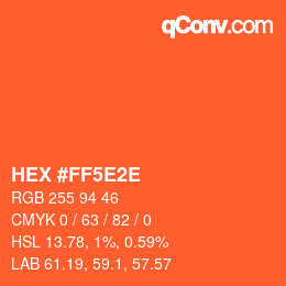 Color code: HEX #FF5E2E | qconv.com