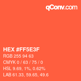 Color code: HEX #FF5E3F | qconv.com