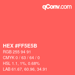 Color code: HEX #FF5E5B | qconv.com