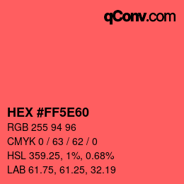 Color code: HEX #FF5E60 | qconv.com