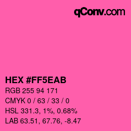 Farbcode: HEX #FF5EAB | qconv.com
