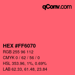 Color code: HEX #FF6070 | qconv.com