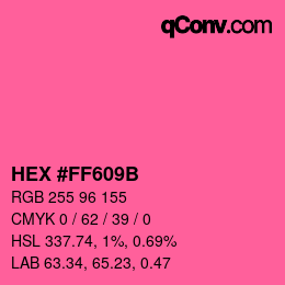 Color code: HEX #FF609B | qconv.com