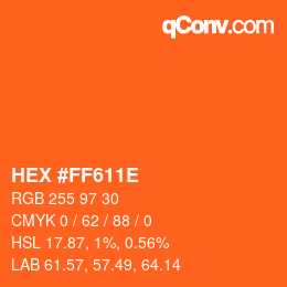 Color code: HEX #FF611E | qconv.com