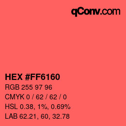 Color code: HEX #FF6160 | qconv.com