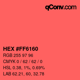 Color code: HEX #FF6160 | qconv.com