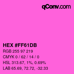 カラーコード: HEX #FF61DB | qconv.com
