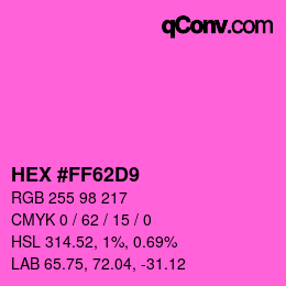 Color code: HEX #FF62D9 | qconv.com