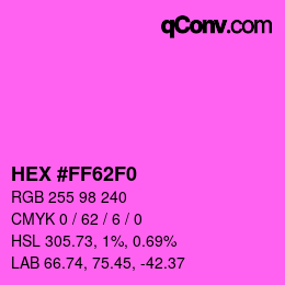 Color code: HEX #FF62F0 | qconv.com