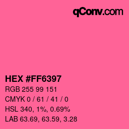 Color code: HEX #FF6397 | qconv.com