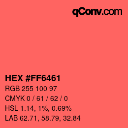 Color code: HEX #FF6461 | qconv.com