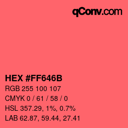 Color code: HEX #FF646B | qconv.com