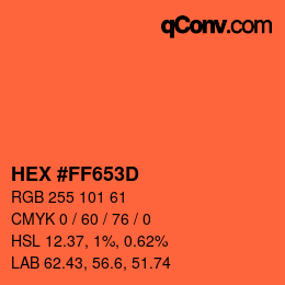 Color code: HEX #FF653D | qconv.com