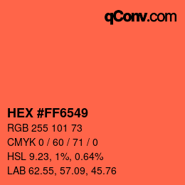 Color code: HEX #FF6549 | qconv.com
