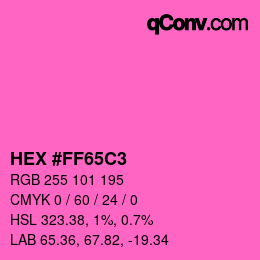 Color code: HEX #FF65C3 | qconv.com
