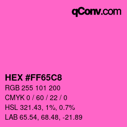 Color code: HEX #FF65C8 | qconv.com
