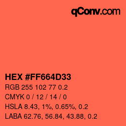 Código de color: HEX #FF664D33 | qconv.com