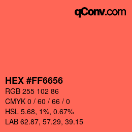 Color code: HEX #FF6656 | qconv.com