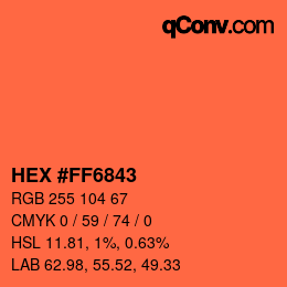 Color code: HEX #FF6843 | qconv.com