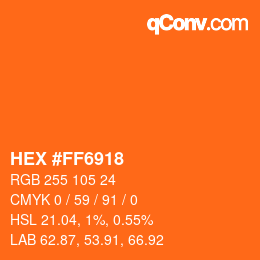 Color code: HEX #FF6918 | qconv.com