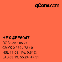 Color code: HEX #FF6947 | qconv.com