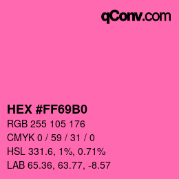 Color code: HEX #FF69B0 | qconv.com