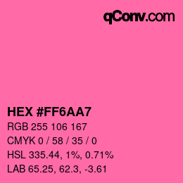 Color code: HEX #FF6AA7 | qconv.com