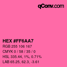 Color code: HEX #FF6AA7 | qconv.com