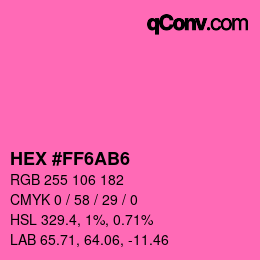 Color code: HEX #FF6AB6 | qconv.com