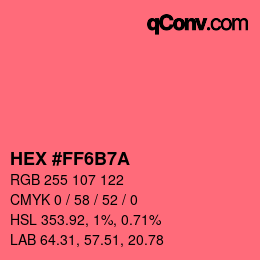 Color code: HEX #FF6B7A | qconv.com