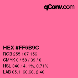 Farbcode: HEX #FF6B9C | qconv.com