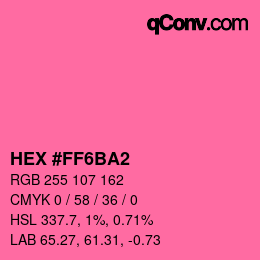 Color code: HEX #FF6BA2 | qconv.com